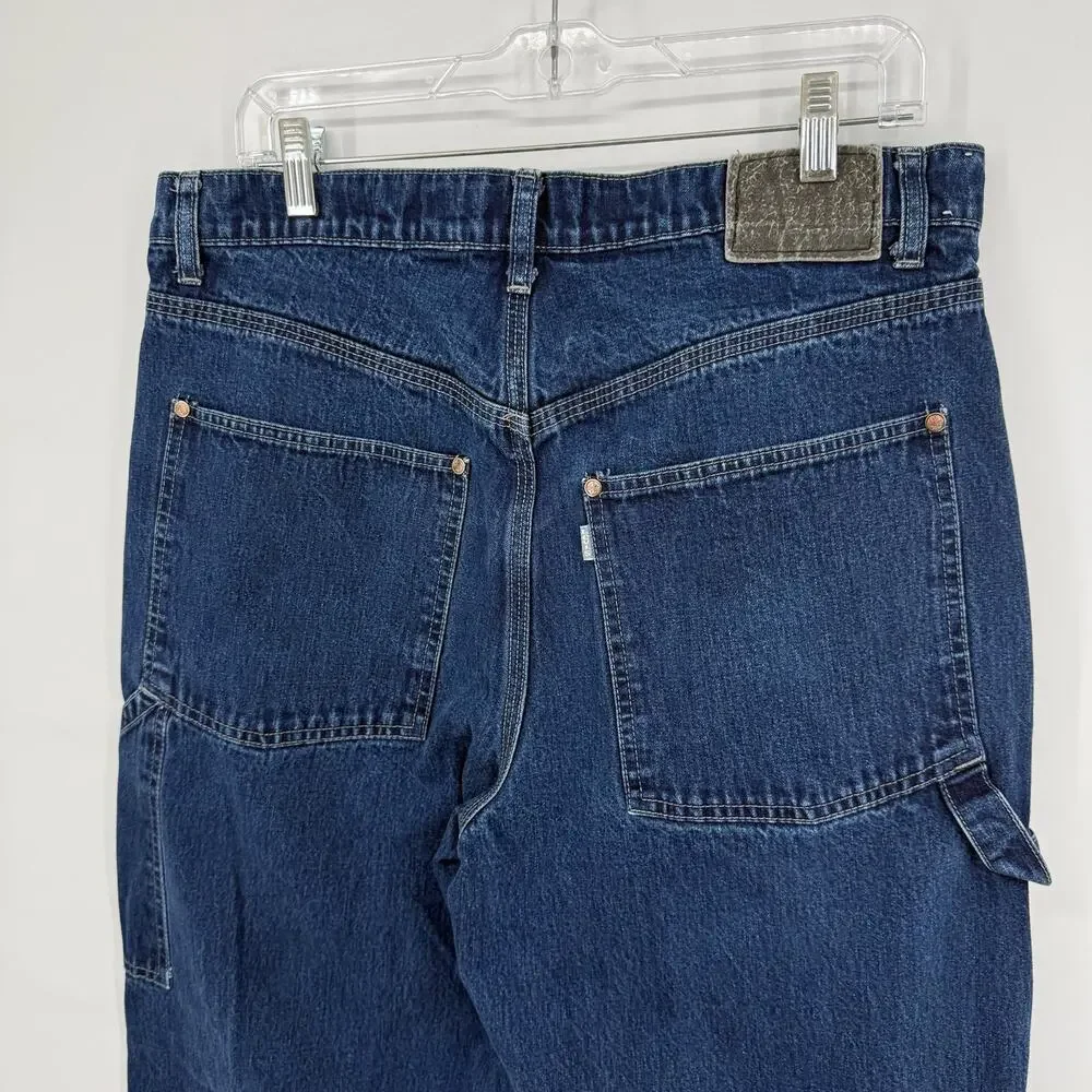 Vintage y2k Mens Levis SilverTab Baggy Skater Carpenter Blue Denim Jeans (34x32)
